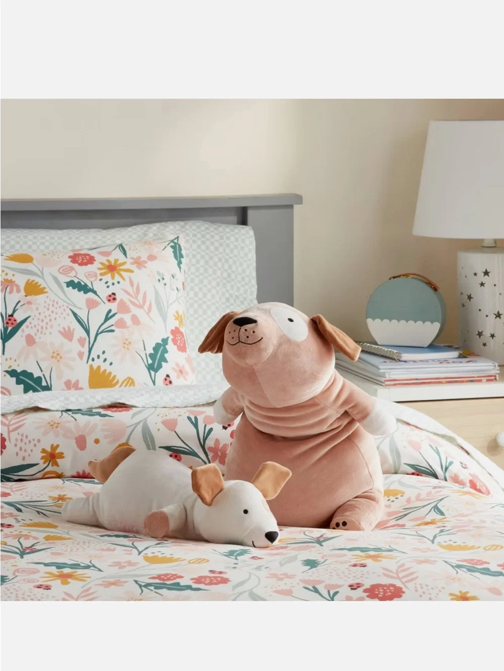 NEW Dog and Baby Weighted Plush Kids' Throw Pillow Brown Pillowfort for Anxiety